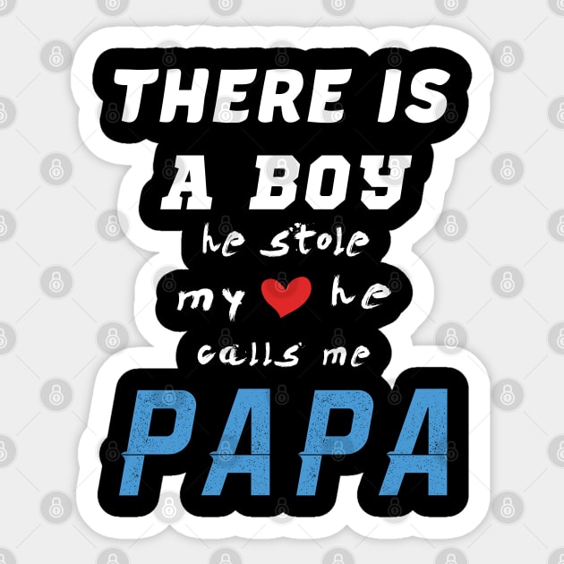 Papa Gifts Shirts from Grandson, he Stole My Heart Sticker by CareTees